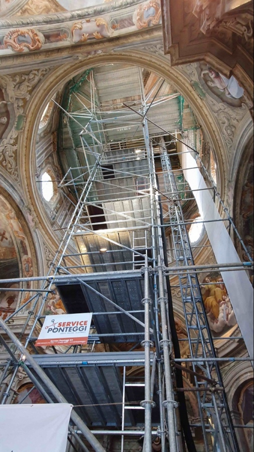 Lavori di restauro della chiesa barocca di Santa Caterina in Casale Monferrato